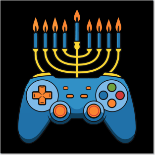 Jewish Video Game Gamer Hanukkah Chanukah Posters and Art